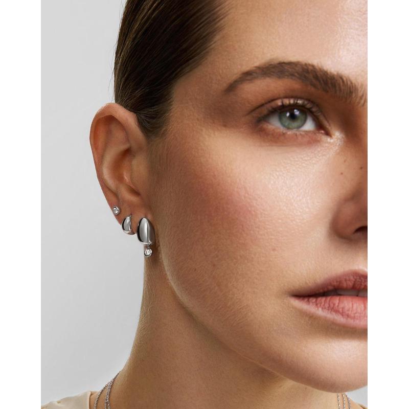 Ania Haie Organic Dome Pebble Huggie Hoop Women's Earrings