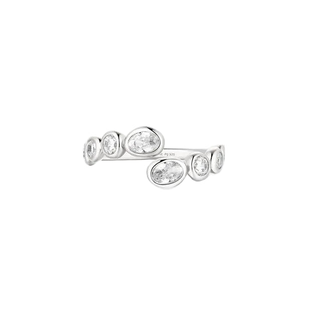 Ania Haie Organic Pebble Spiral Bezel Adjustable Women's Ring