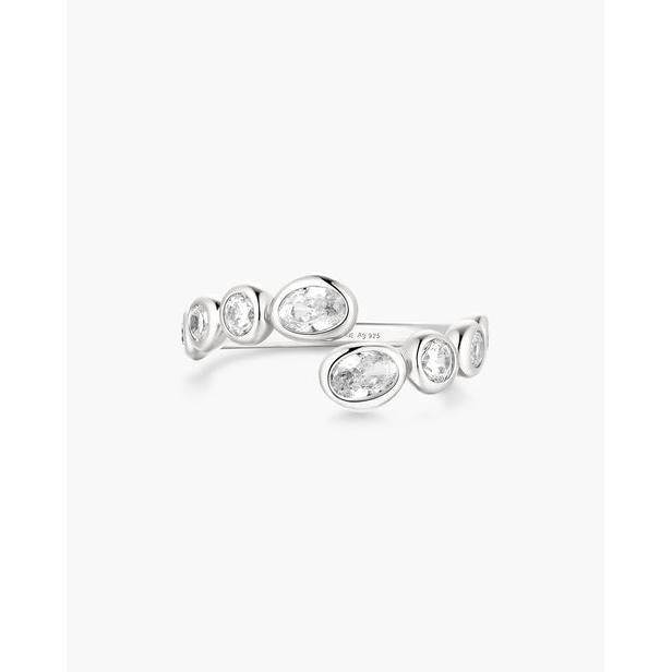 Ania Haie Organic Pebble Spiral Bezel Adjustable Women's Ring
