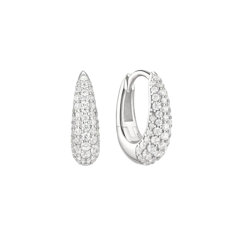 Ania Haie Pavé Dome Huggie Hoop Earrings
