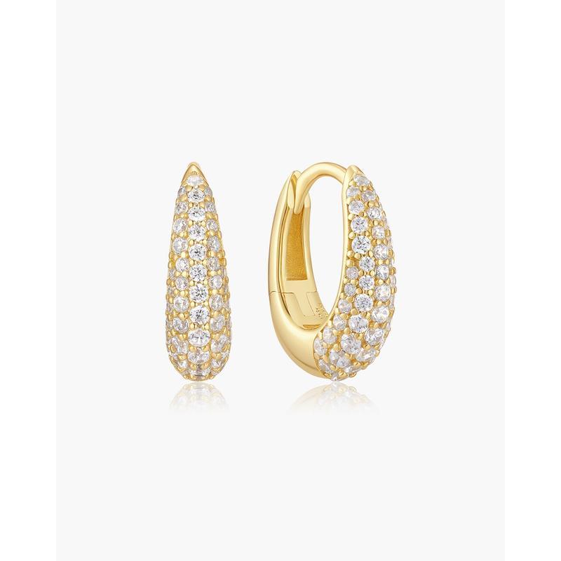 Ania Haie Pavé Dome Huggie Hoop Earrings
