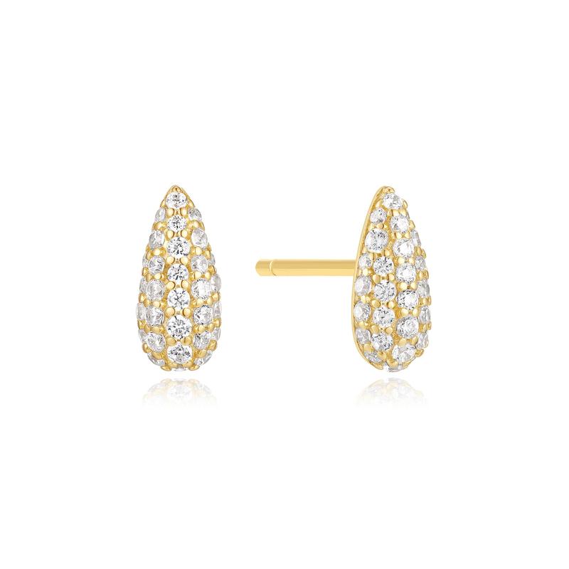 Ania Haie Gold Pavé Dome Stud Earrings