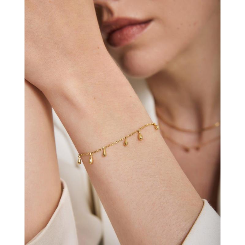 Ania Haie Polished Teardrop Dangle Station Bracelet