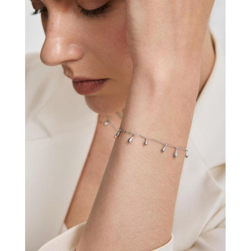 Ania Haie Polished Teardrop Dangle Station Bracelet