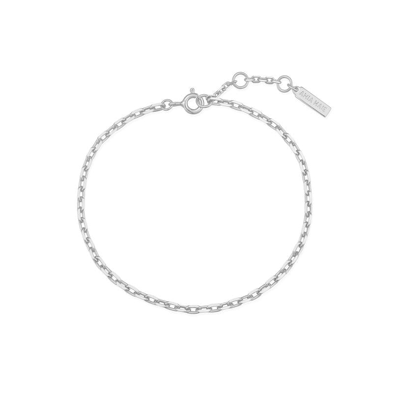 Ania Haie Rhodium-Plated Silver Paper Clip Chain Bracelet