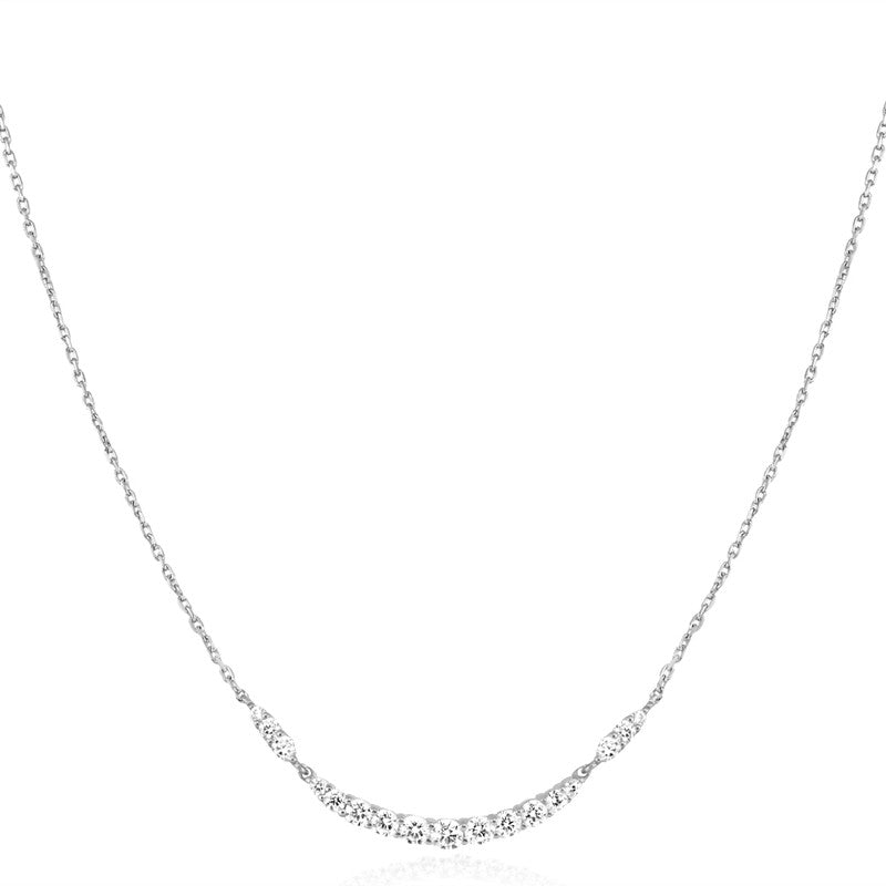 Ania Haie Silver Arc Pave Necklace