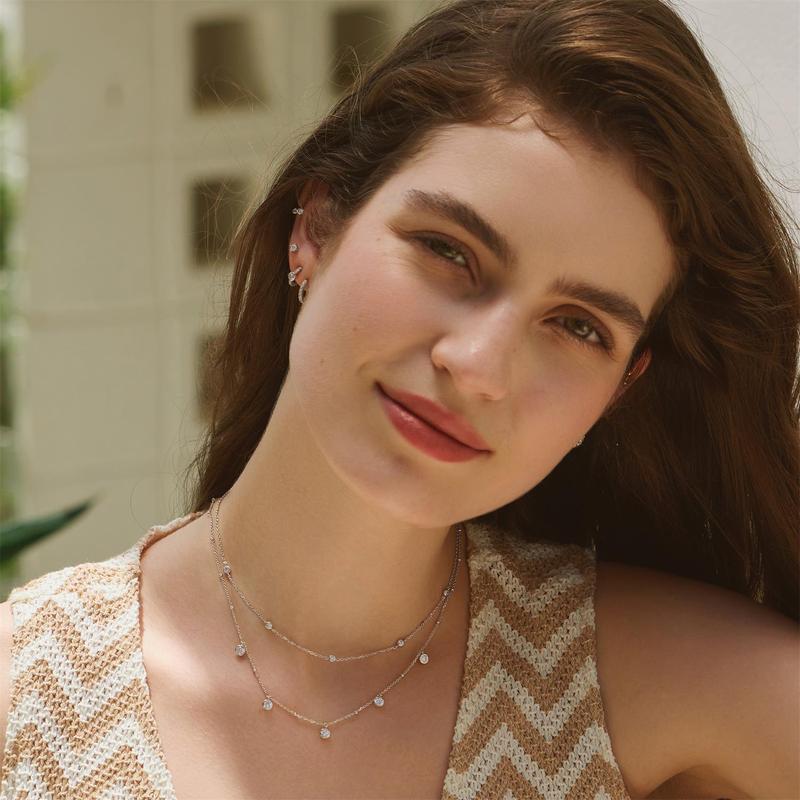 Ania Haie Silver Classic Bezel-Set Station Necklace with Cubic Zirconia