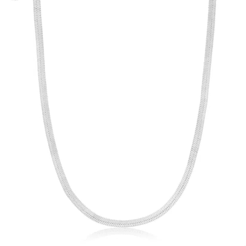 Ania Haie Silver Flat Snake Chain Necklace