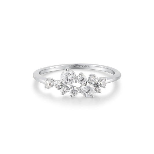 Ania Haie Silver Flower Cluster Pave Ring