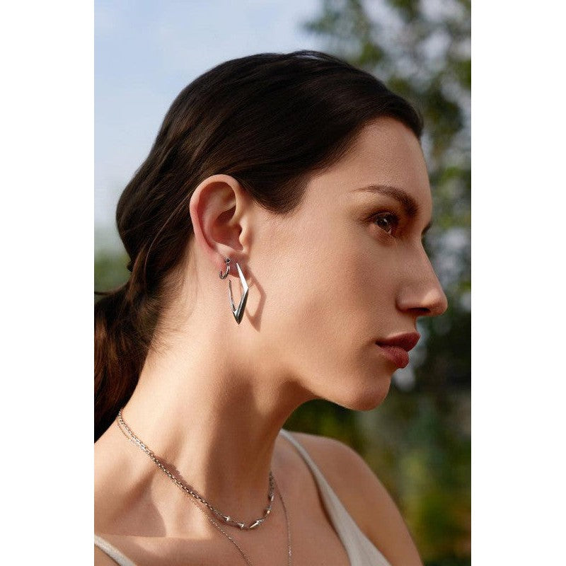 Ania Haie Silver Geometric Hoop Earrings