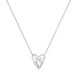 Ania Haie Silver Heart Kiss Pave Necklace