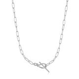 Ania Haie Silver Knot T Bar Chain Necklace