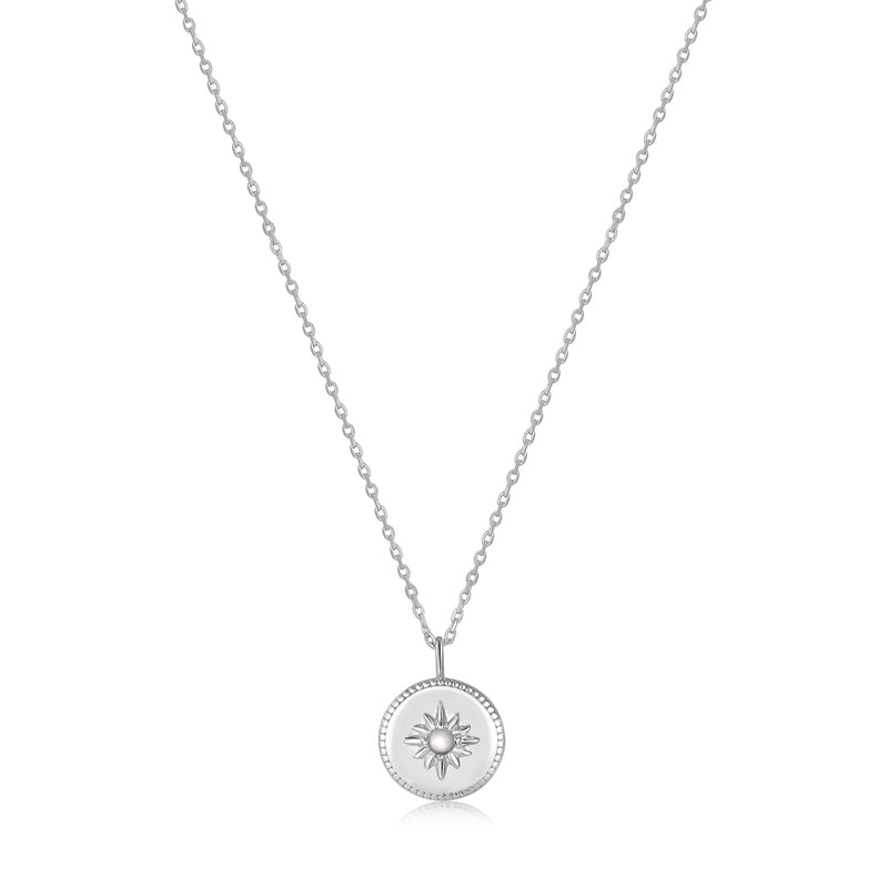 Ania Haie Silver Mother of Pearl Sun Pendant Necklace