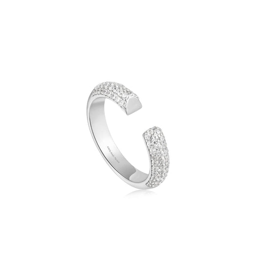 Ania Haie Silver Pave Adjustable Ring