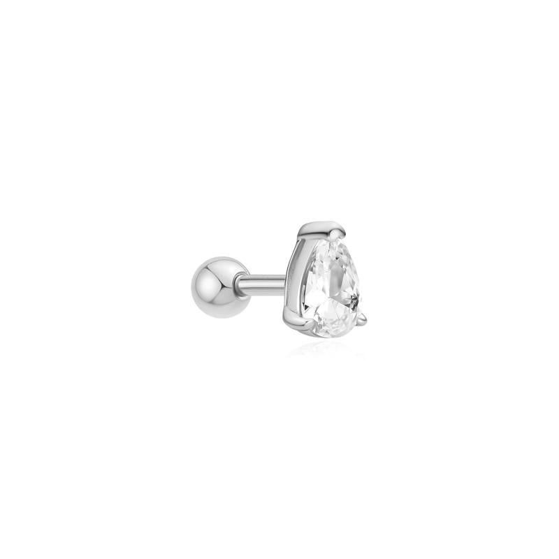 Ania Haie Silver Pear Barbell Single Earring