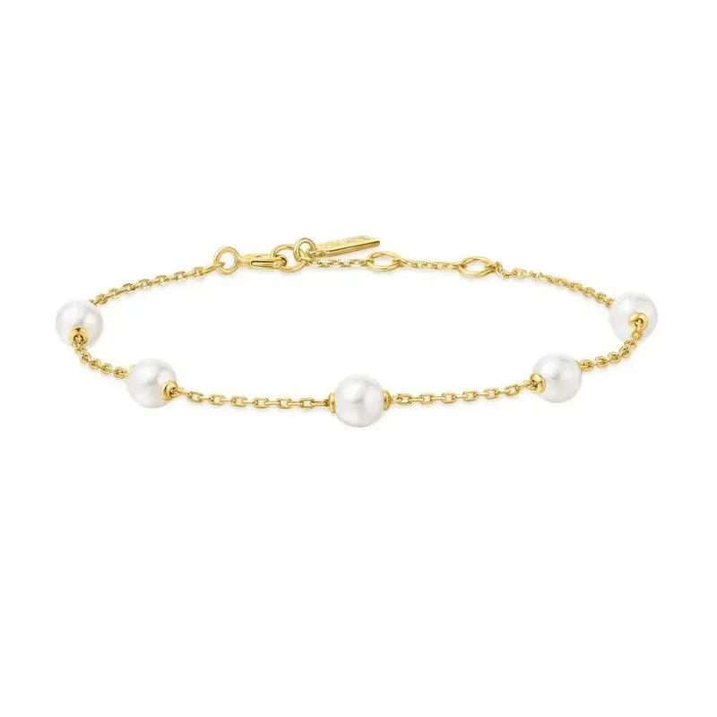 Ania Haie Silver Pearl Station Bracelet