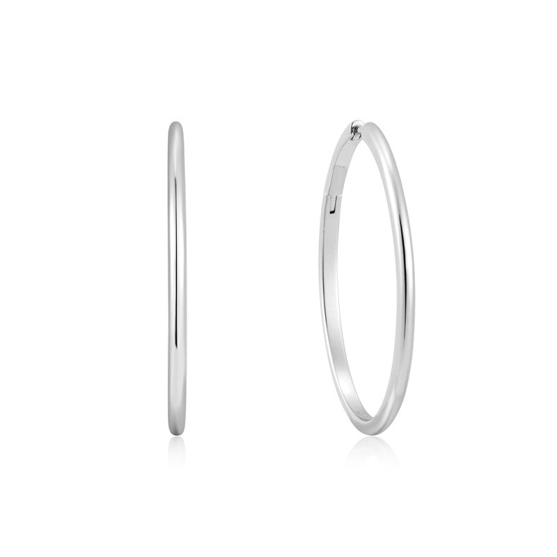 Ania Haie Silver Plain Oversized Hoops