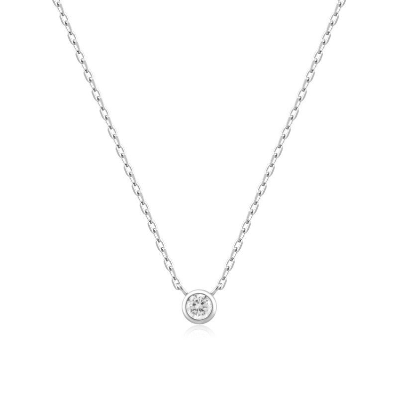 Ania Haie Silver Round Solitaire Cubic Zirconia Necklace