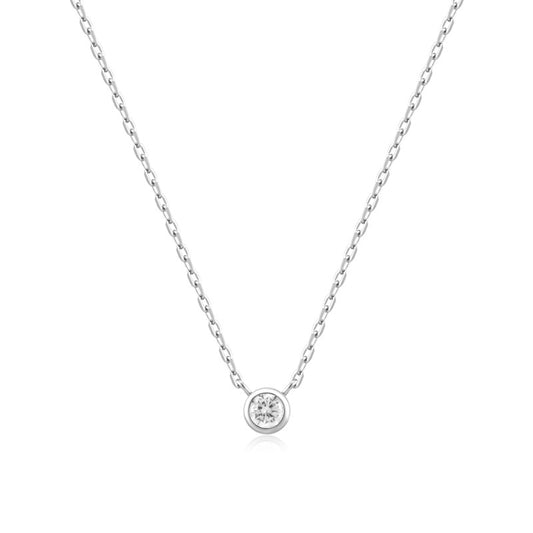 Ania Haie Silver Round Solitaire Cubic Zirconia Necklace