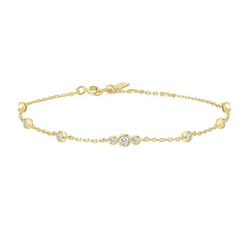 Ania Haie Silver Sparkling Bezel Cubic Zirconia Station Bracelet