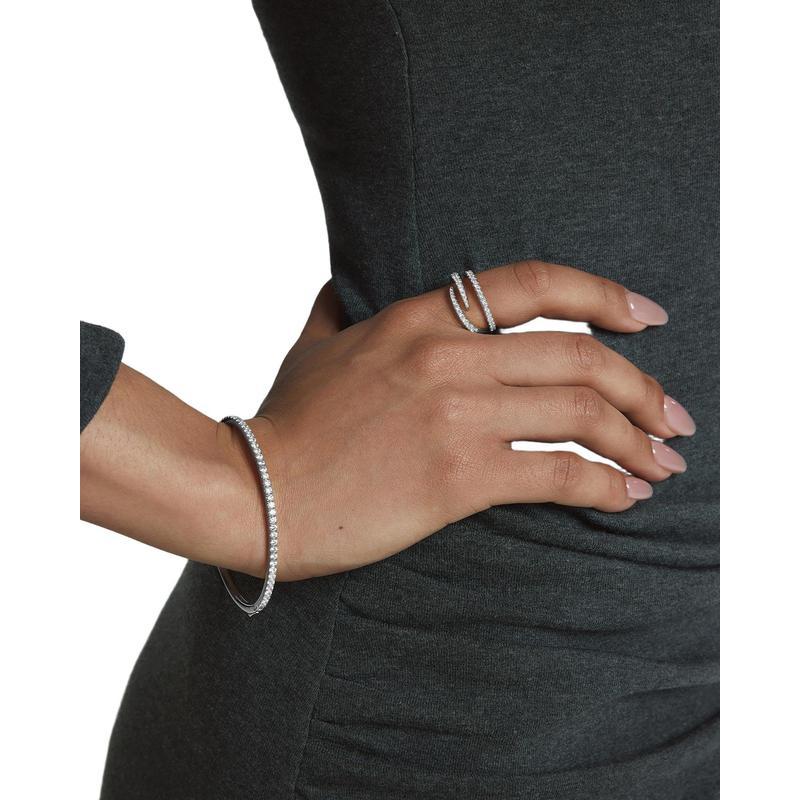 Ania Haie Silver Spiral Pave Adjustable Ring