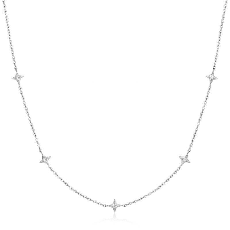 Ania Haie Silver Stars Station Necklace