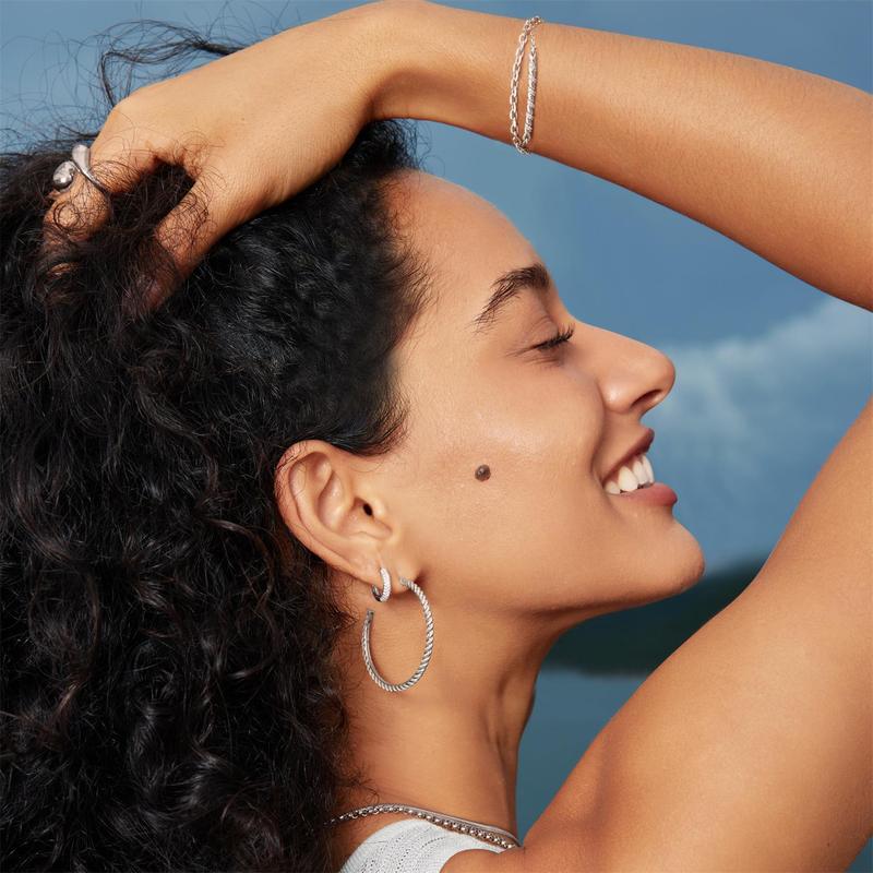 Ania Haie Silver Twisted Oversized Hoop Earrings