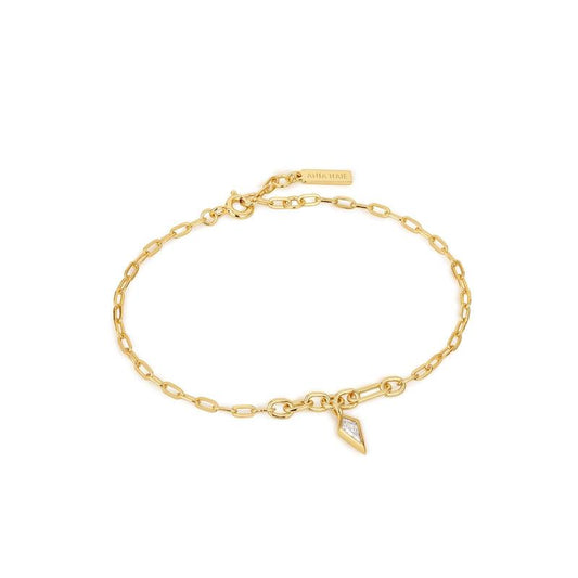 Ania Haie Teal Sparkle Drop Pendant Chunky Chain Bracelet