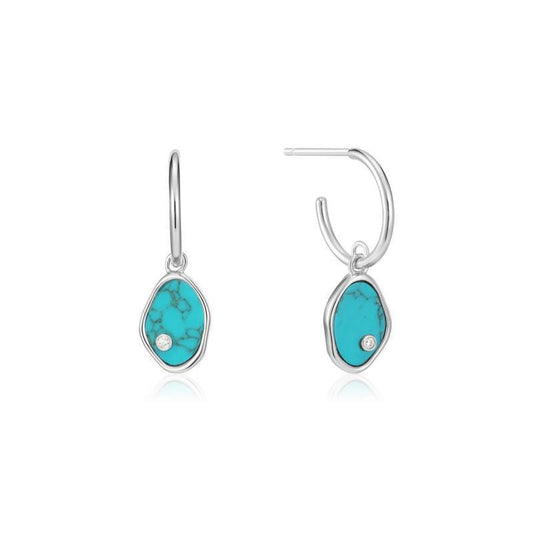 Ania Haie Tidal Turquoise Mini Hoop Earrings
