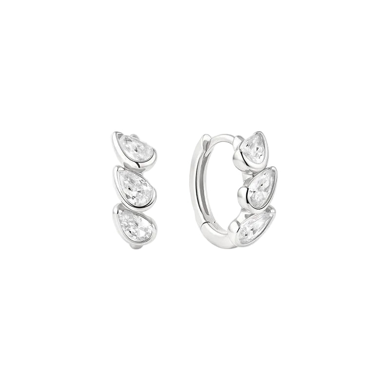 Ania Haie Triple Half-Bezel Teardrop Huggie Hoop Women's Earrings