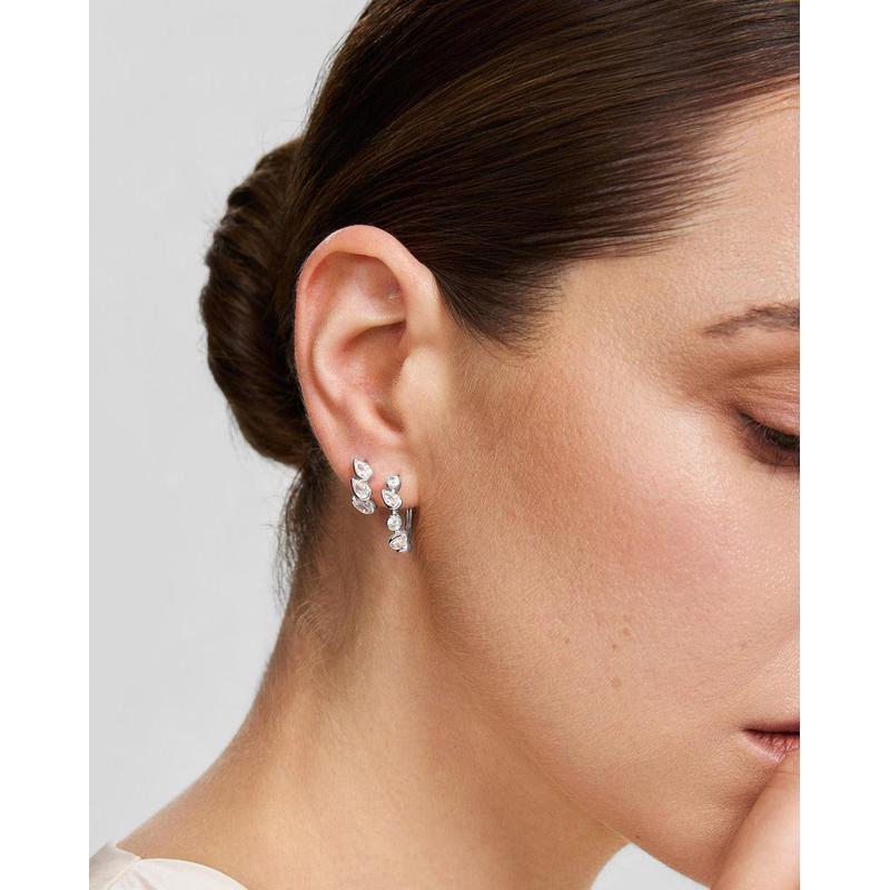 Ania Haie Triple Half-Bezel Teardrop Huggie Hoop Women's Earrings