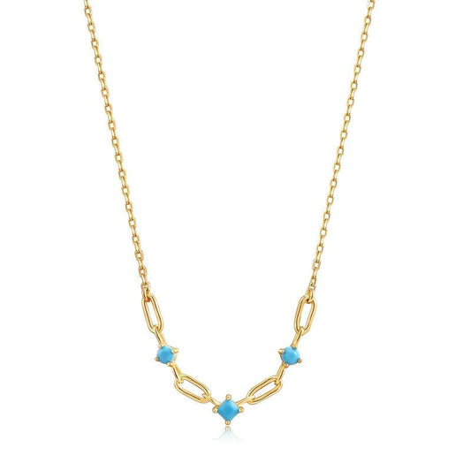 Ania Haie Turquoise Gold Link Necklace