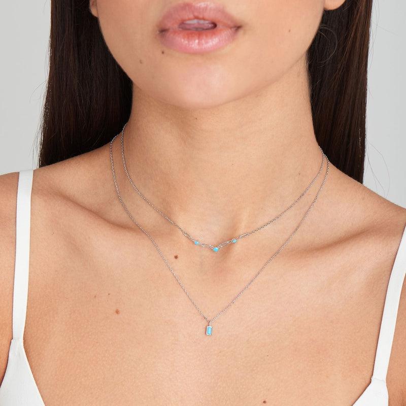 Ania Haie Turquoise Silver Link Necklace