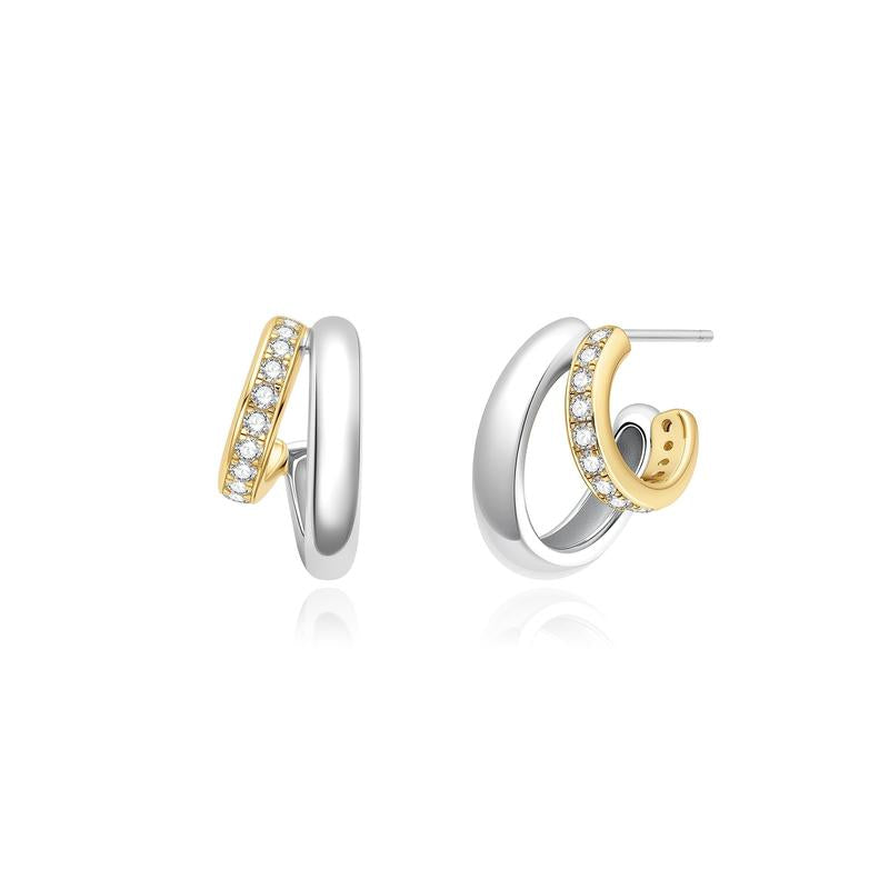 Ania Haie Two-Tone Sparkling Stud Hoop Earrings