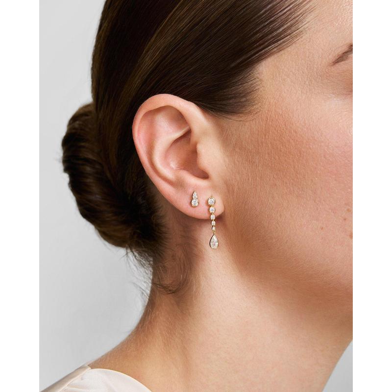Ania Haie Wanderer Gold Bezel Round & Teardrop Stud Earrings E076-01G