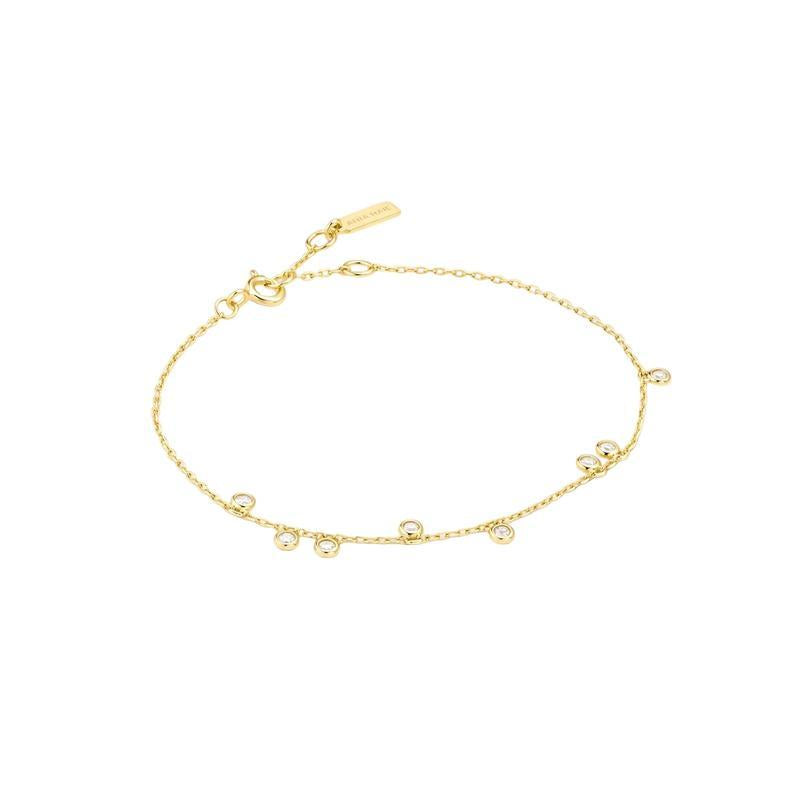 Ania Haie Gold Bezel-Set Droplet Station Bracelet B076-01G