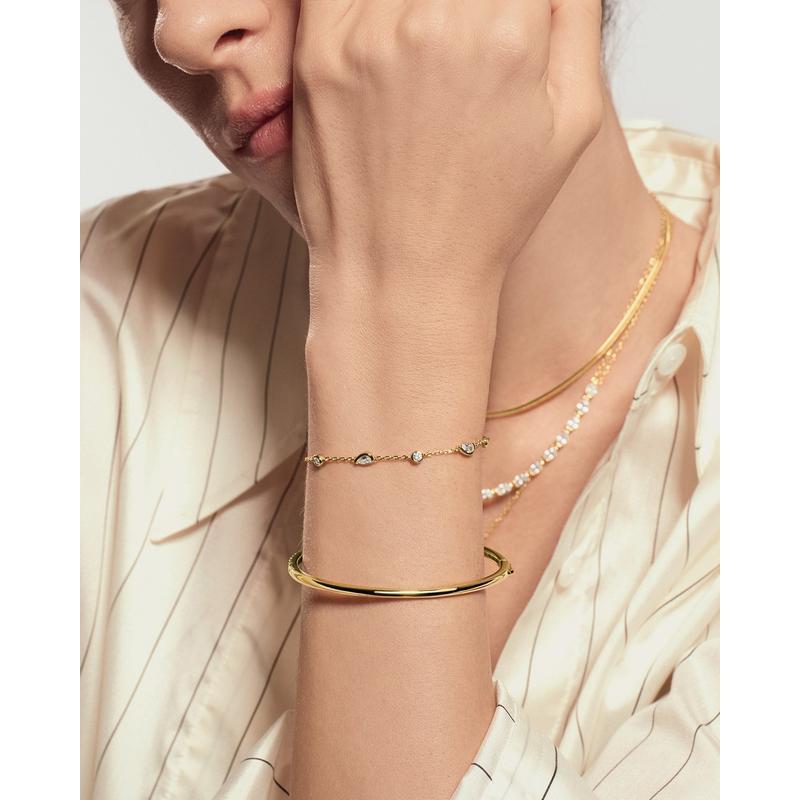 Ania Haie Gold Round & Teardrop Bezel Station Bracelet B076-03G
