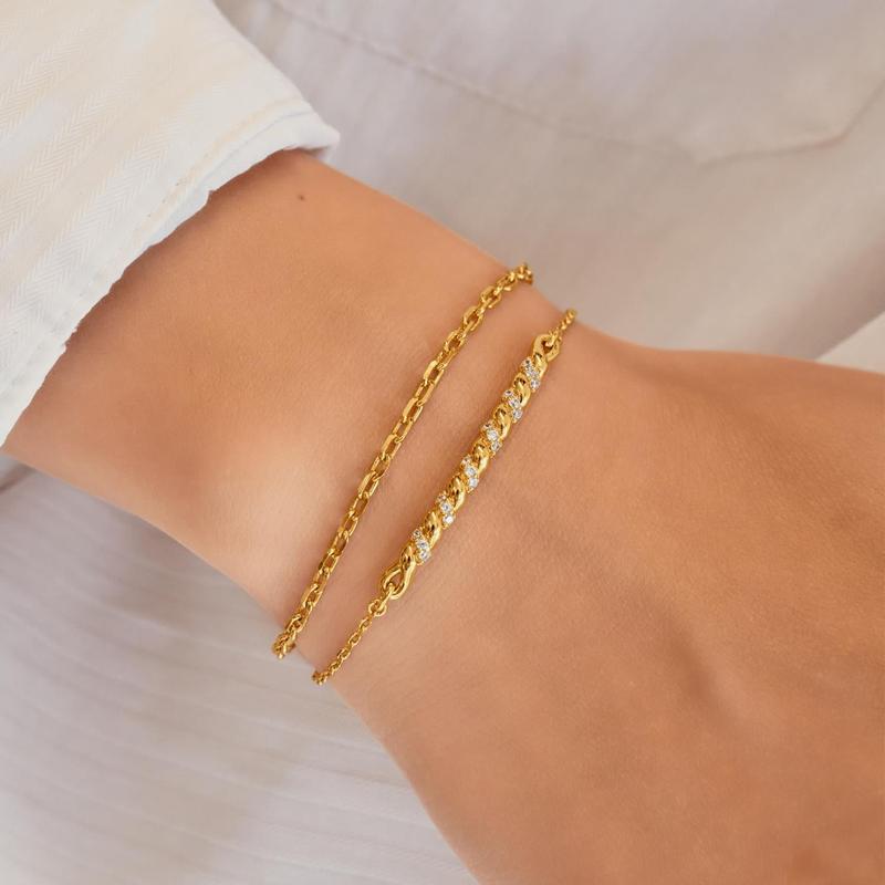 Ania Haie Yellow Gold Bracelet with Cubic Zirconia