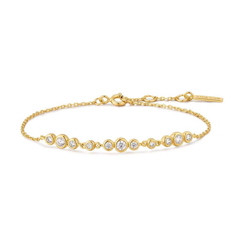Ania Haie Yellow Gold Bracelet with Cubic Zirconia Stones