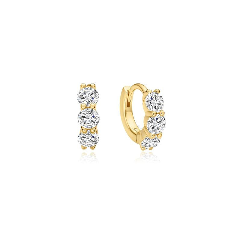 Ania Haie Yellow Gold Cubic Zirconia Hoop Earrings