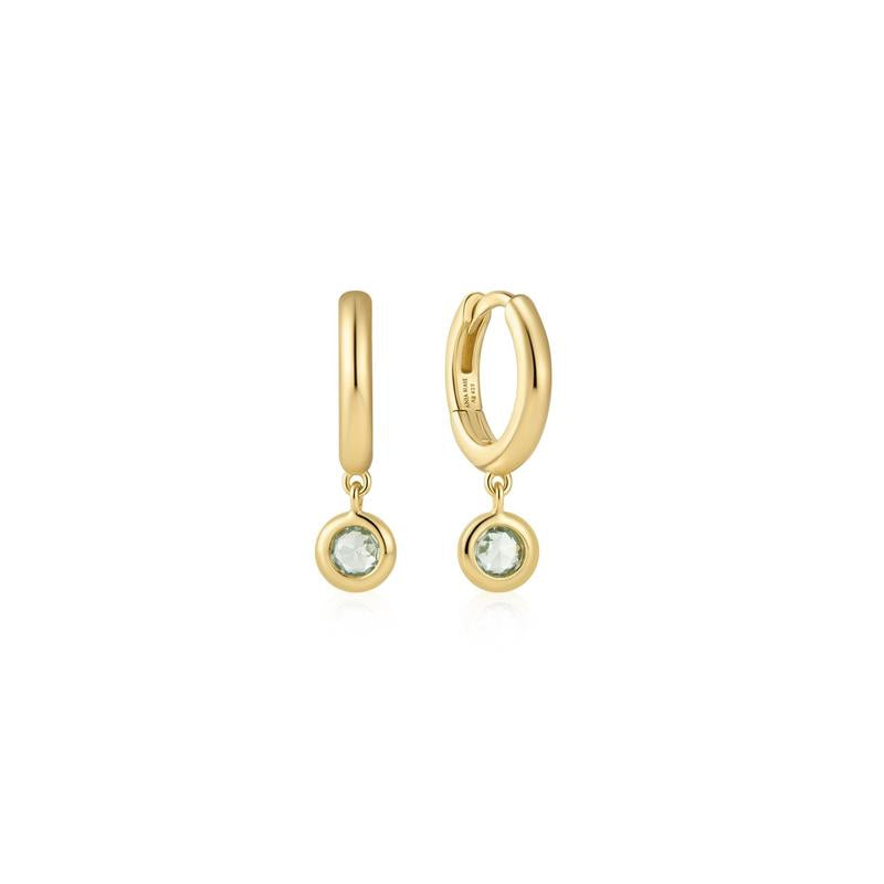 Ania Haie Yellow Gold Earrings with Cubic Zirconia Hoops