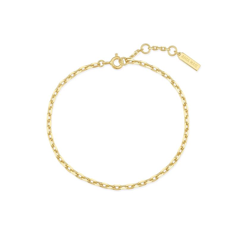 14k Gold-Plated Paper Clip Chain Bracelet in Sterling Silver