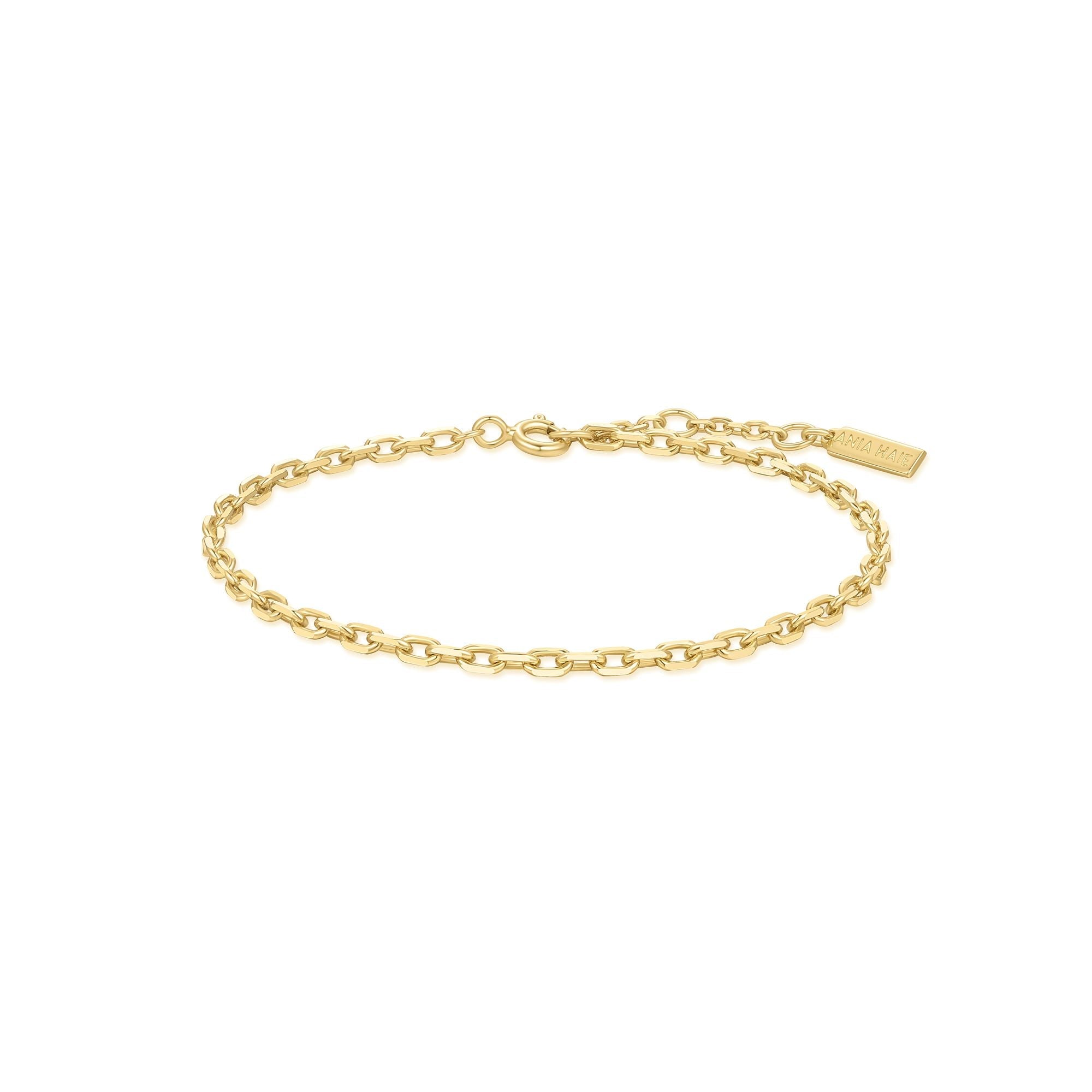 14k Gold-Plated Paper Clip Chain Bracelet in Sterling Silver
