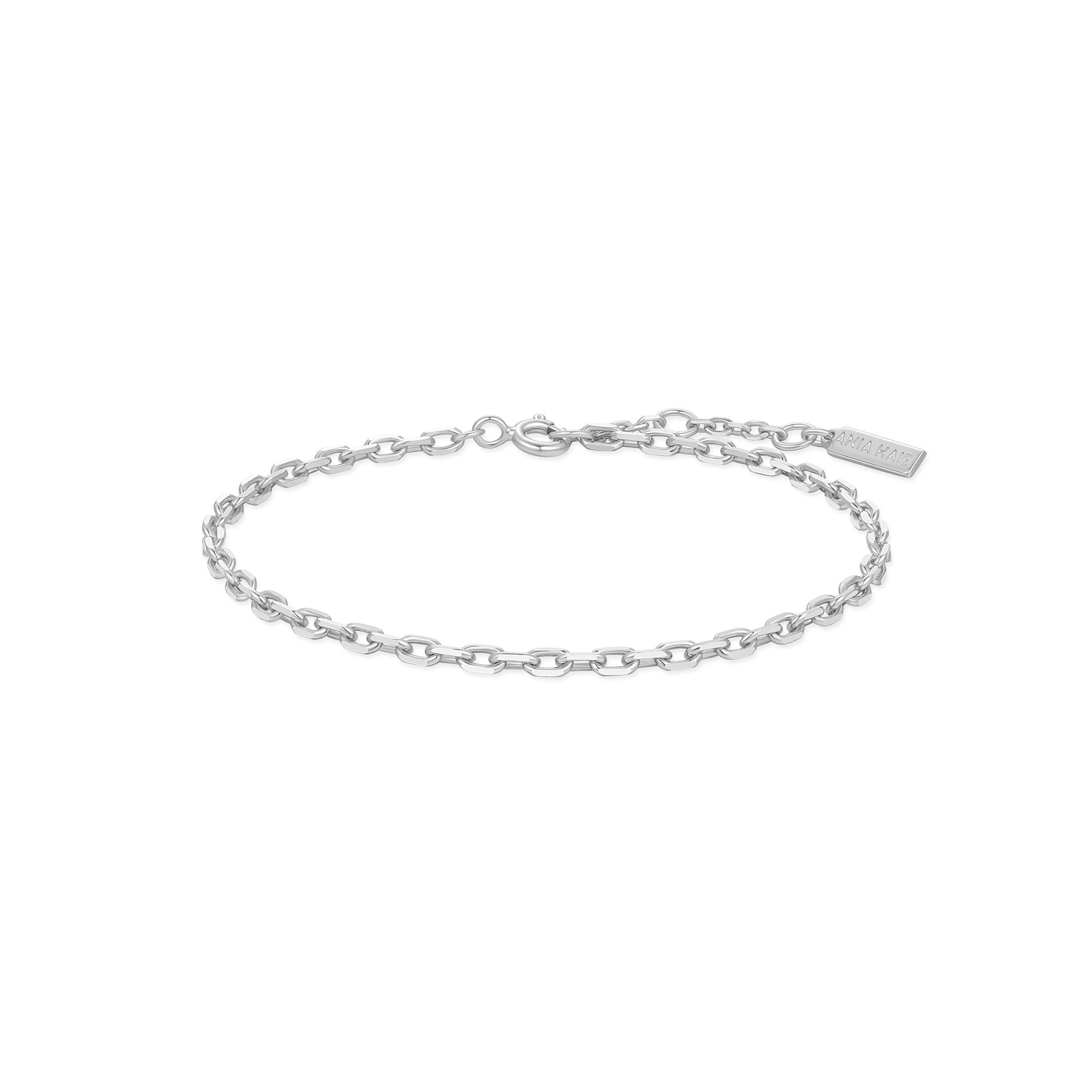 Rhodium-Plated 925 Silver Paper Clip Chain Bracelet – 6.5" Length