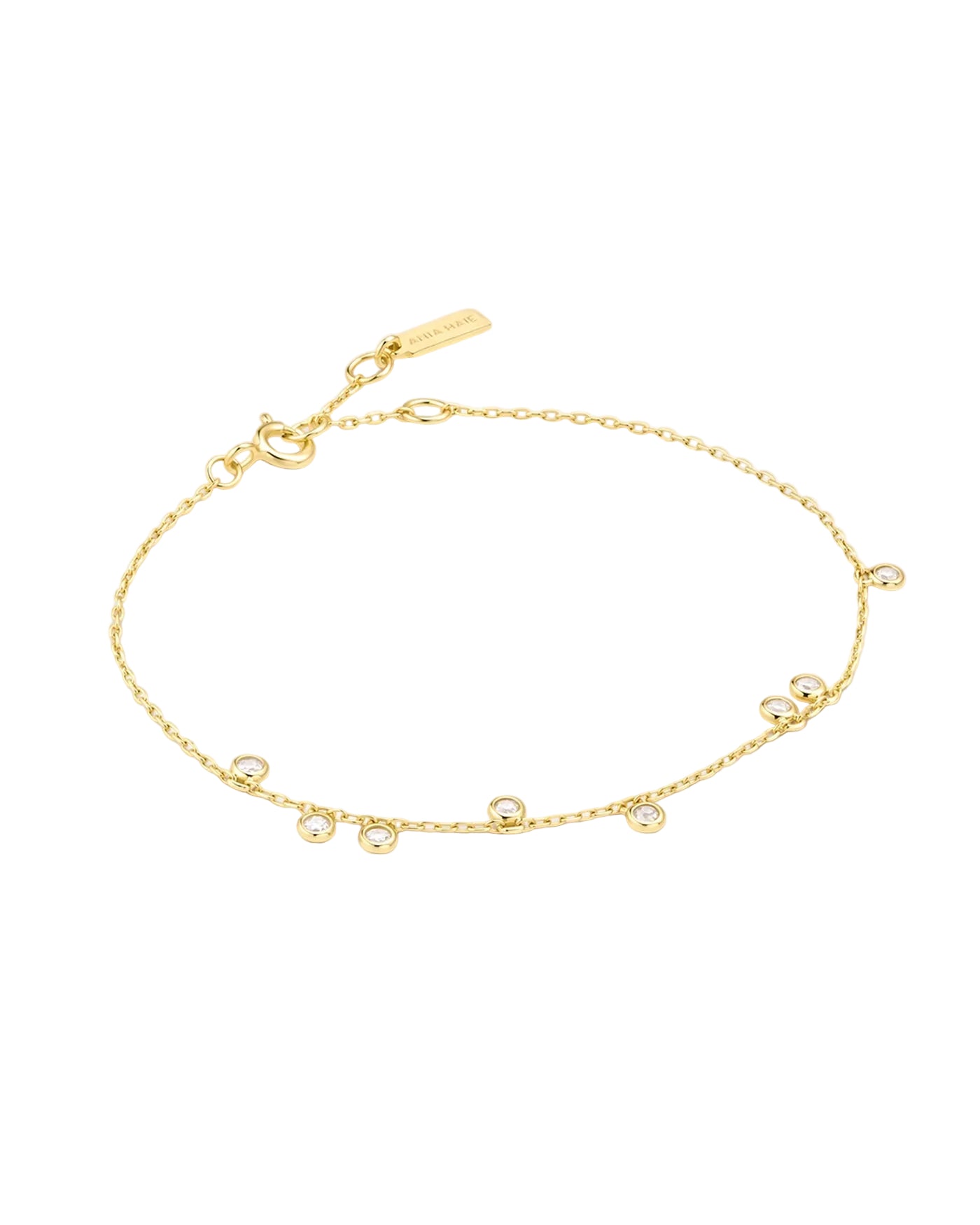 Ania Haie Gold Bezel-Set Droplet Station Bracelet B076-01G
