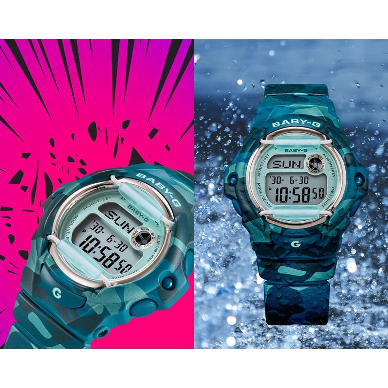 BABY-G BG-169CM-2 Camouflage Digital Watch Blue Green