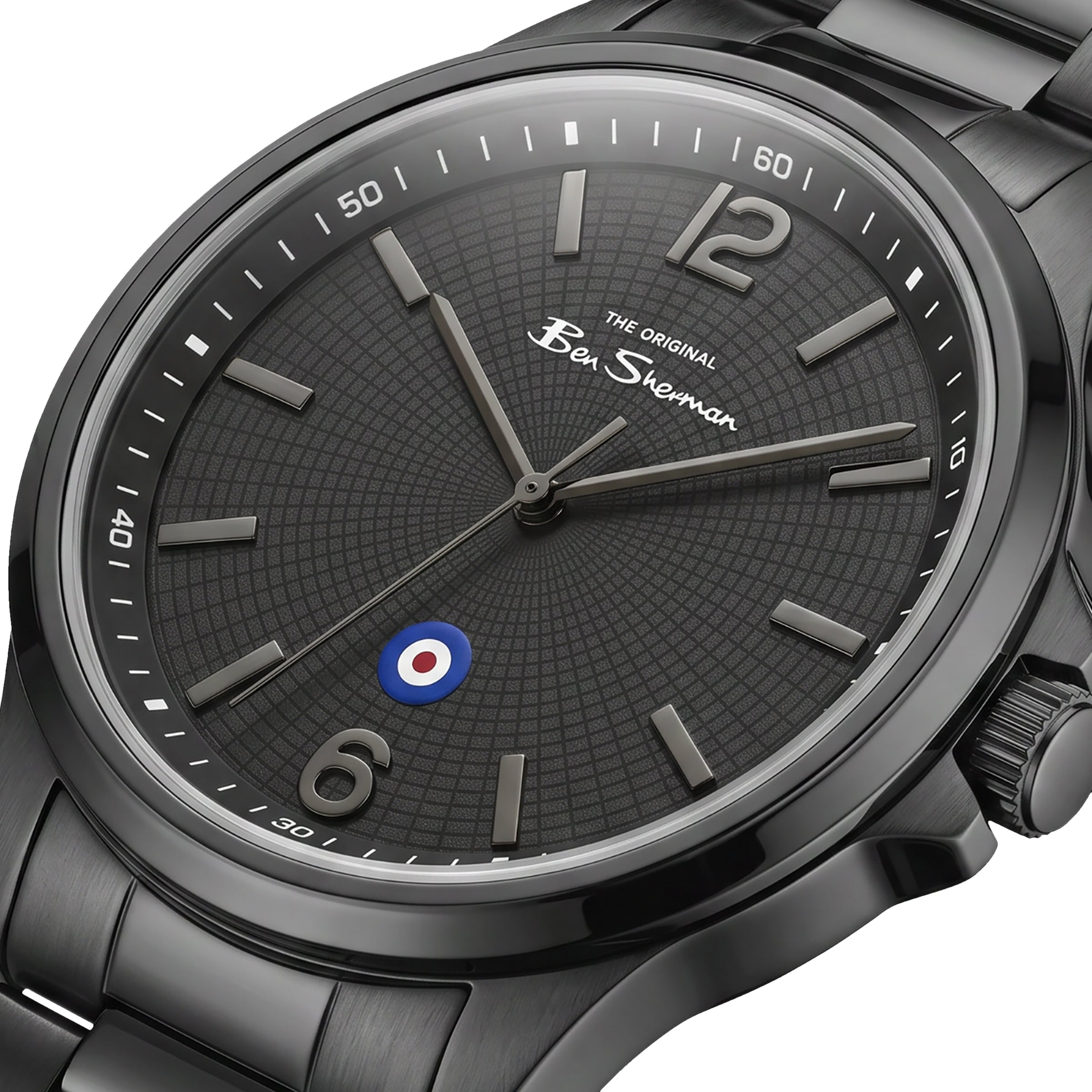 Ben Sherman Men’s Black-Tone Watch with Textured Black Dial