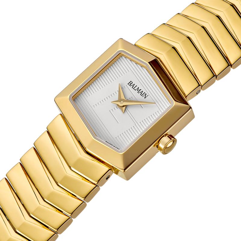 Balmain Taffetas Hexagonal Swiss Quartz Gold PVD Watch