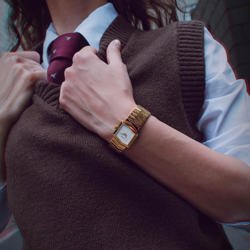 Balmain Taffetas Hexagonal Swiss Quartz Gold PVD Watch