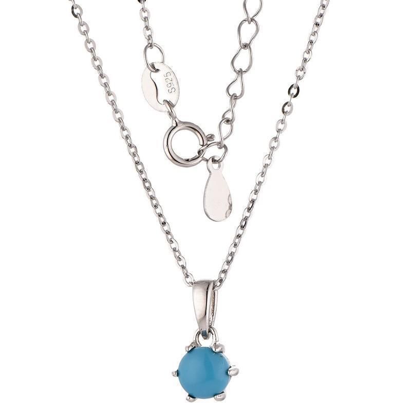 Bella Luna Birthstone Necklace Dec/Turq 6mm